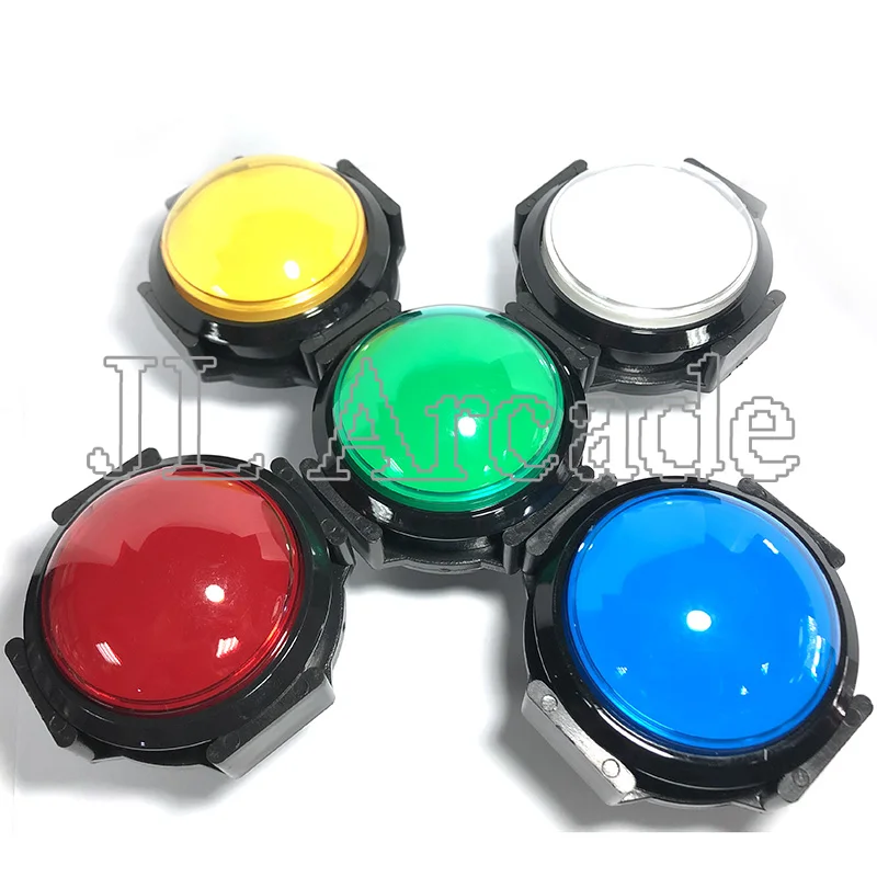 1 шт 60 мм выпуклых кнопка включения кнопка для игровых автоматов с 12 V светодиодный свет микропереключатель (красный желтый цвет зеленый