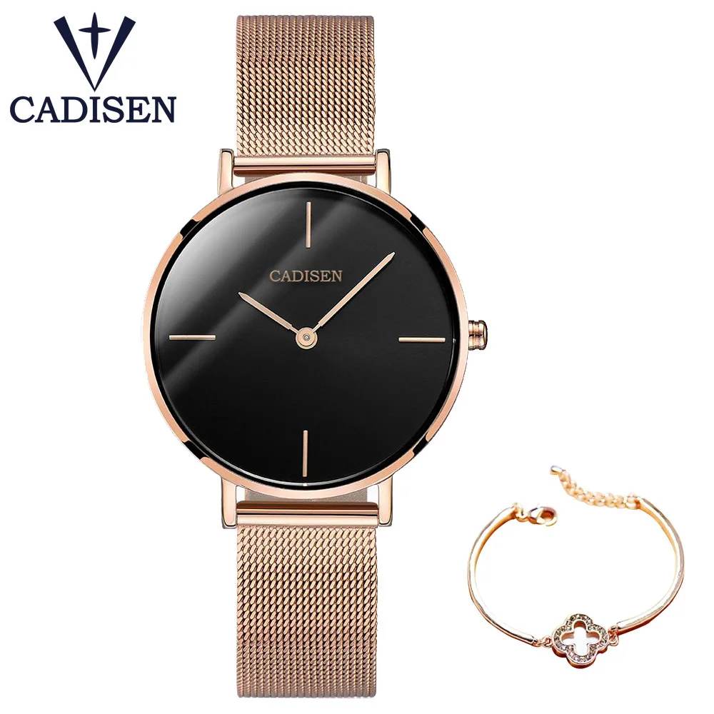 CADISEN Women Watch Set Top Brand Luxury Rose Gold Women Bracelet Watch For Ladies Wrist Watch Montre Femme Relogio Feminino 