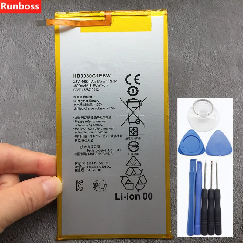 Achat 100% nouveau Original 4800 mAh HB3080G1EBW pour Huawei MediaPad T1 10 Pro T1 A21 T1 A21W T1 A21L T1 A22L T1 A23L batterie