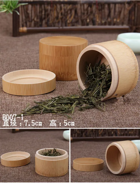 Vintage Bamboo Tea Box Storage Box Tea Canister Boxes Tea Jar Caddy Seal Storage Bottle Case Handmade Organizer Spice Jar 4