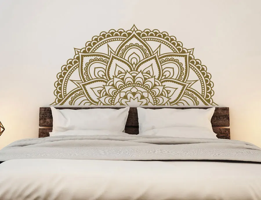

Mandala Decal Master Bedroom Wall Decor- Half Mandala Car Decal Window Decal Sticker Boho Hippie Yoga Indian Bedhead MT12