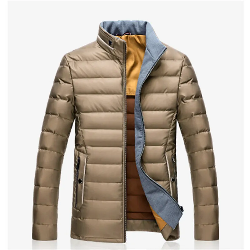 

New Arrival Men's Fashion White Duck Down Warm Coat Male Solid Casual Winter Wear Coat Free Shipping