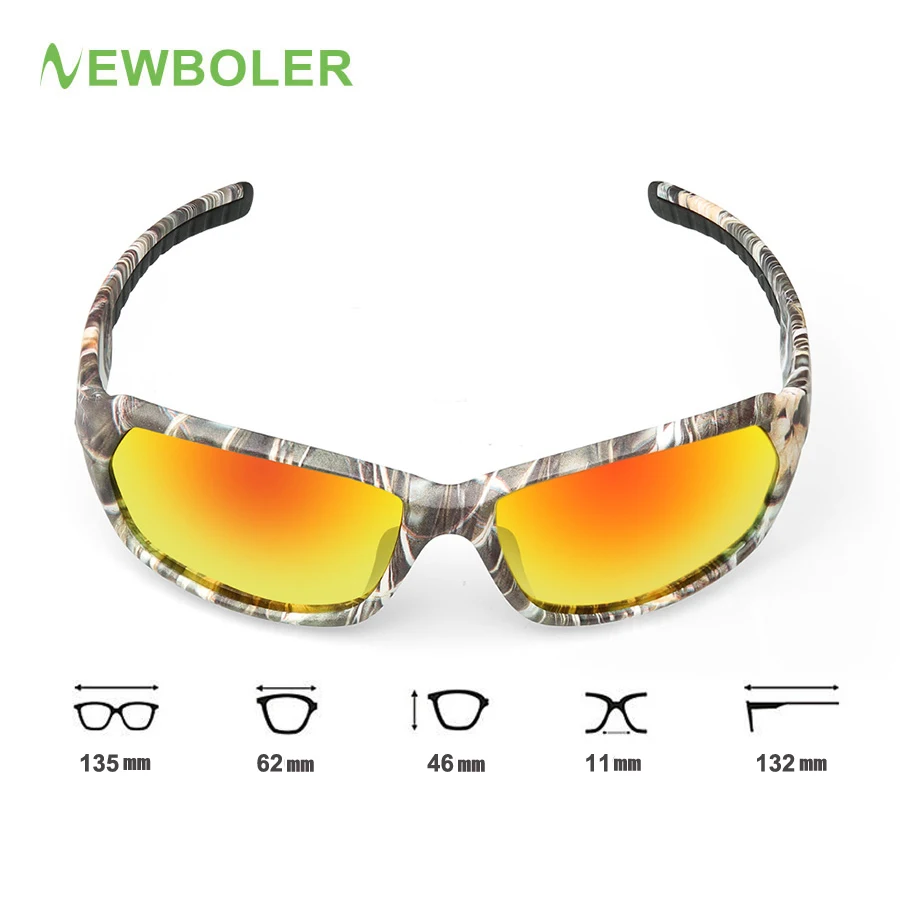 NEWBOLER, камуфляжные поляризационные очки, для рыбалки, для мужчин и женщин, для велоспорта, пешего туризма, вождения, солнцезащитные очки для спорта на открытом воздухе, De Sol Camo