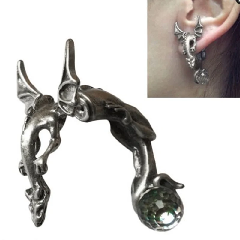 

Alloy Punk Rock Ear Cuff Personalized Gothic Flying Dragon Ear Piercing Earring