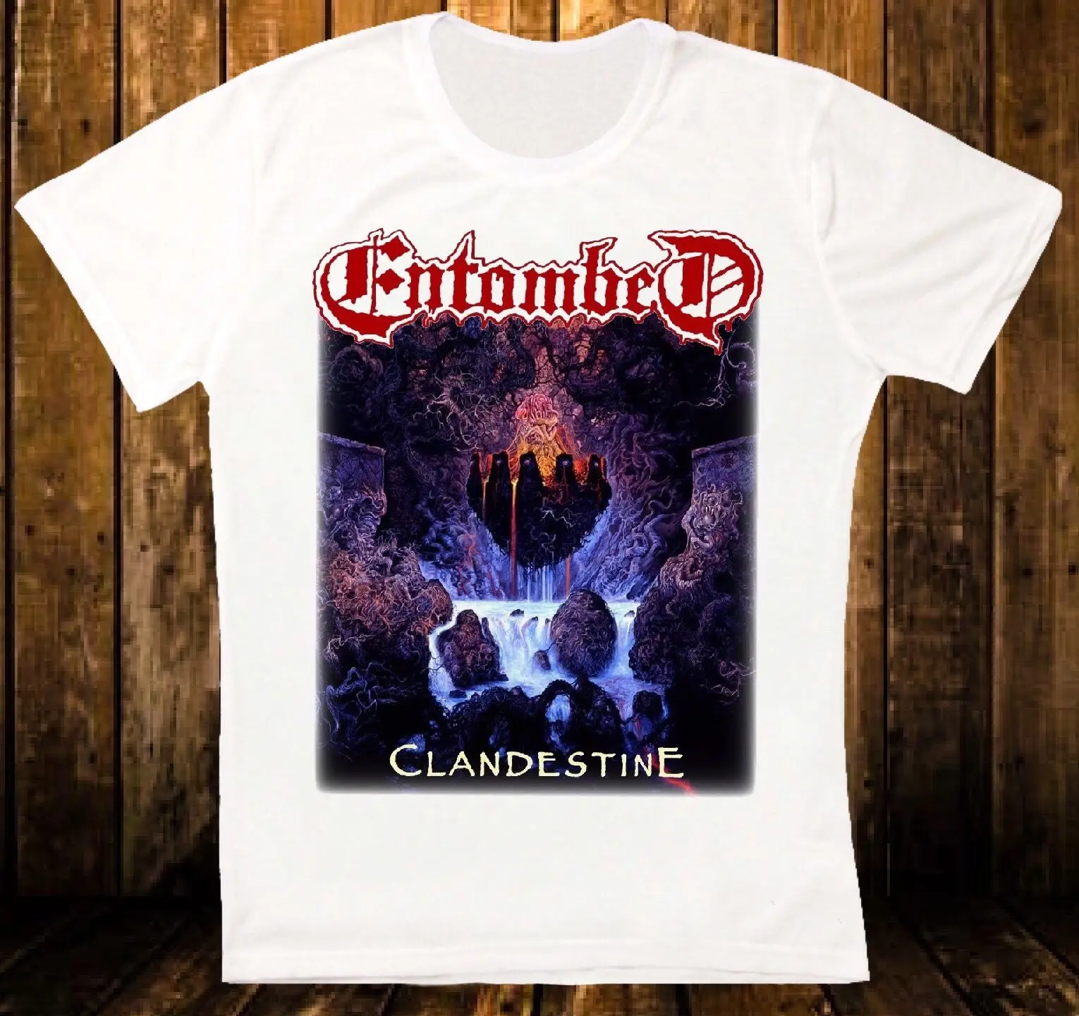 

Entombed CLANDESTINE 91 Death Bullone LANCIATORE SkittenENATO NICHILISTA Sleeve Tops T-shirt Homme Top Tee T Shirt