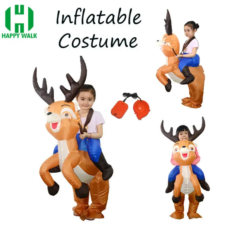 

Christmas Inflatable Elk Deer Costume Children Cosplay Costume Suits Funny Dress Mascot Costume Gift Halloween Party Carnival