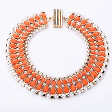 Искусственное жемчужное оранжевое большое массивное ожерелье, Парфюмированная цепочка для вечеринки, роскошное ювелирное изделие, Рождественский подарок