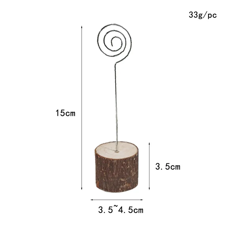 10 шт. деревянный пень металлический провод визитница Свадебная вечеринка карточка с именем и местом держатель стенд офисный стол меню фото зажимы