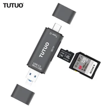 TUTUO 5 в 1 тип-c и USB-A и микро USB конвертер OTG адаптер алюминиевый SD/TF USB-C кард-ридер для Macbook/Android/таблетки(серый