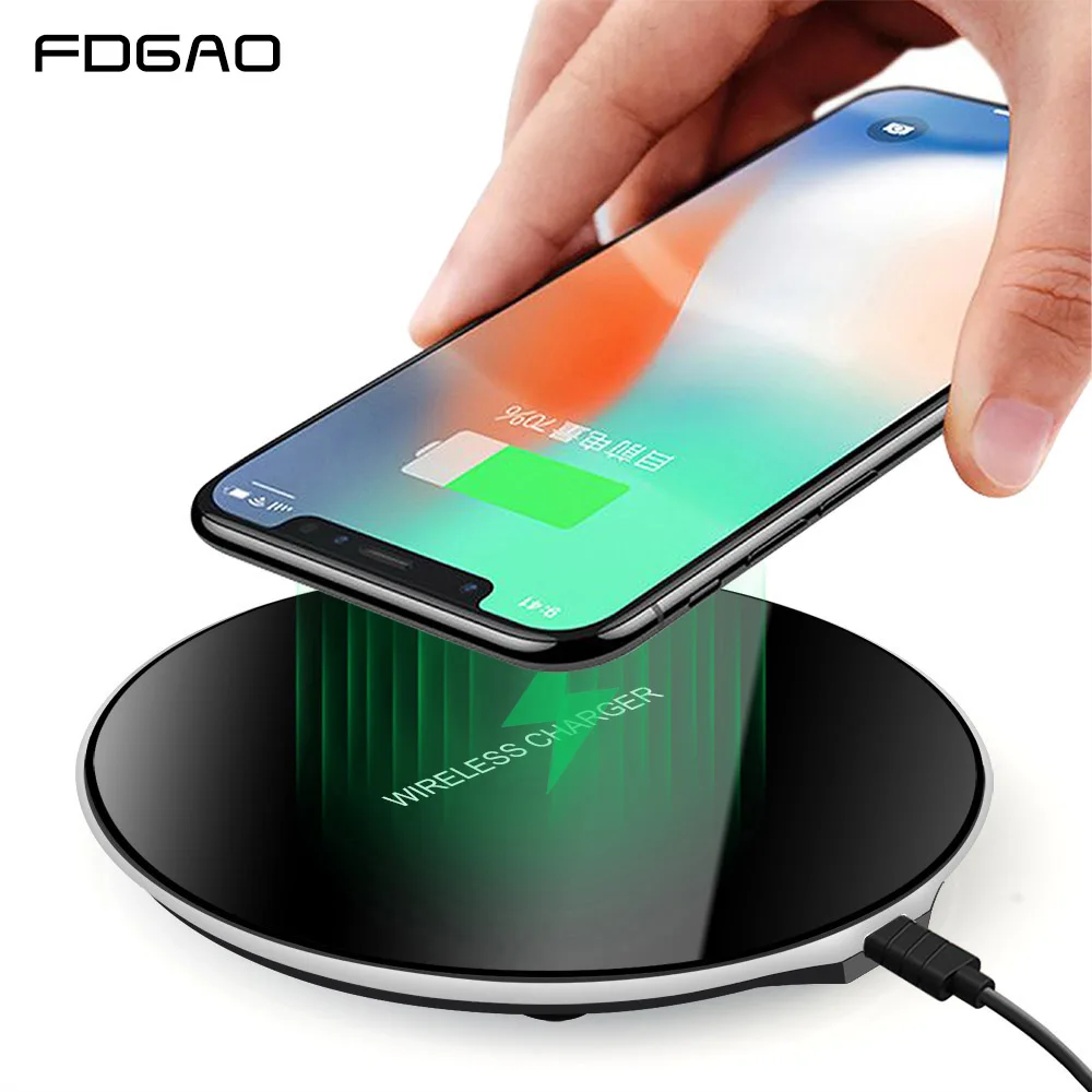 

FDGAO 5W QI Wireless Charger Mobile Phone Universal Charging Pad For iphone X Xr Xs Max 8 For Samsung S9 S8 For Xiaomi Huawei