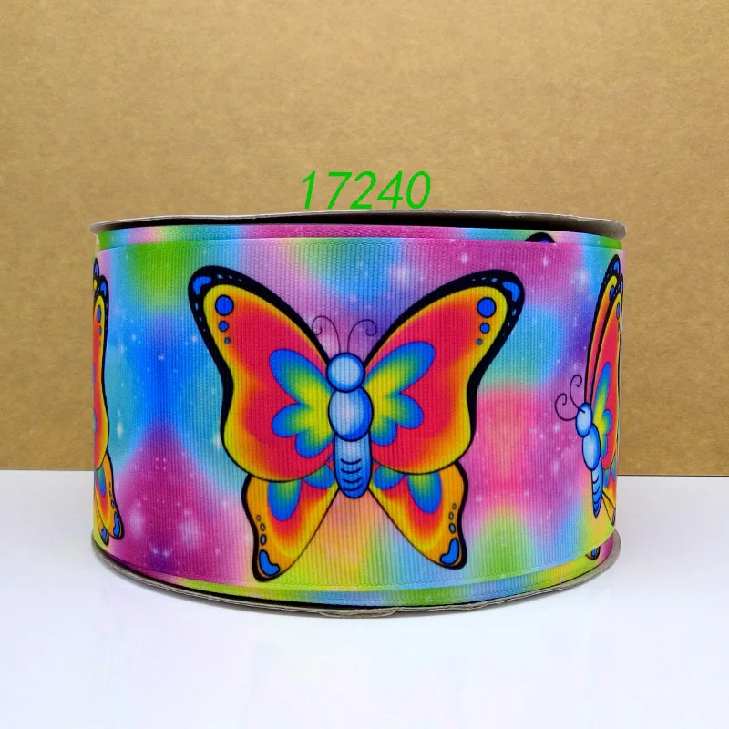 50 ярдов в Размер Бабочка лента напечатанная grosgrain лента 17239