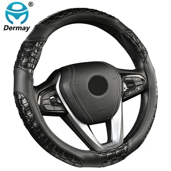 

DERMAY Luxury Car Steering Wheel Cover Leather Braid Soft Non-slip for BMW X5 X6 X7 E53 E70 F15 F85 G05 E71 E72 F16 F86 G07