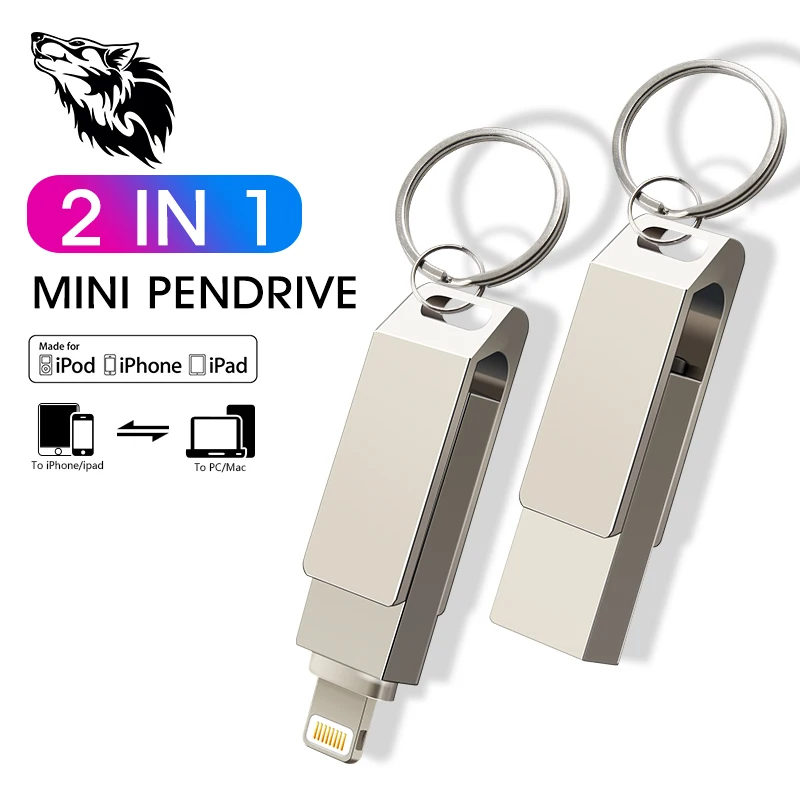 Новый Usb 2 0 волк OTG USB флэш накопитель для iPhone/планшета/ПК 8 ГБ 16 32 64 Гб 128 Флэшка