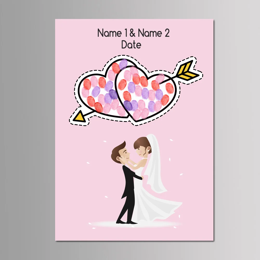 New Arrival Wedding Party Decoration Customized Fingerprint Guest Book Engagement DIY Tree Canvas Painting 50*70cm Multi Size