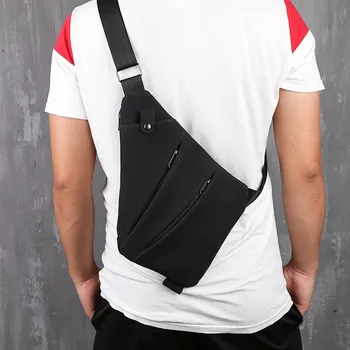 

Casual Vintage Men Outdoor Pure Color Zipper Square Leather Messenger Bag Chest Bag Satchels Waist Bag bolsa masculina HW