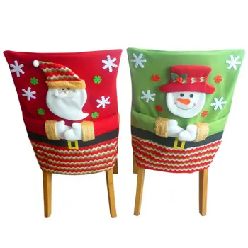 

Christmas Chair Cover Xmas Snowman Santa Claus Chair Cover for Christmas Decor Kid Christmas Gifand Cute Home Decor Ornaments