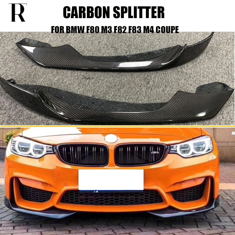

M3 M4 Carbon Fiber Front Bumper Side Lip Splitter Apron for BMW F80 M3 Sedan F82 F83 M4 Coupe Original M Bumper Only 2012 - 2019