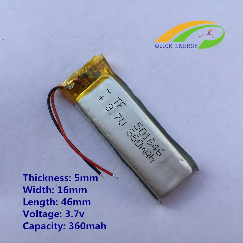Избегать 3.7 В 360 mAh 501646 полимерная thium рекордер MP3 MP5 точка чтения ручка бизнес |