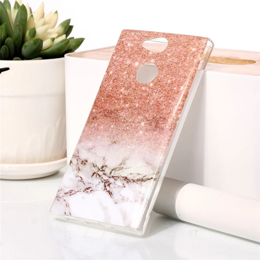 

ZIHFONE Fashion Marble Soft Tpu Skin Rubber Back Case For Sony Xperia XA2 Silicone Stone Texture Housing On Cover For Sony xa 2