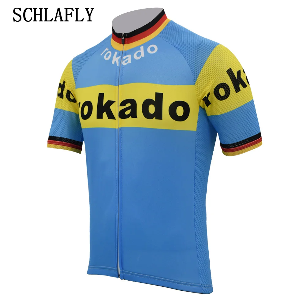 Germany cycling jersey short sleeve classic summer bike wear blue white