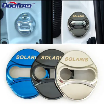 

Doofoto Auto Styling Car Door Lock Cover For Hyundai Solaris 2011 2017 2012 2018 Ix25 Emblems Car Badge Decor Accessories 4pcs