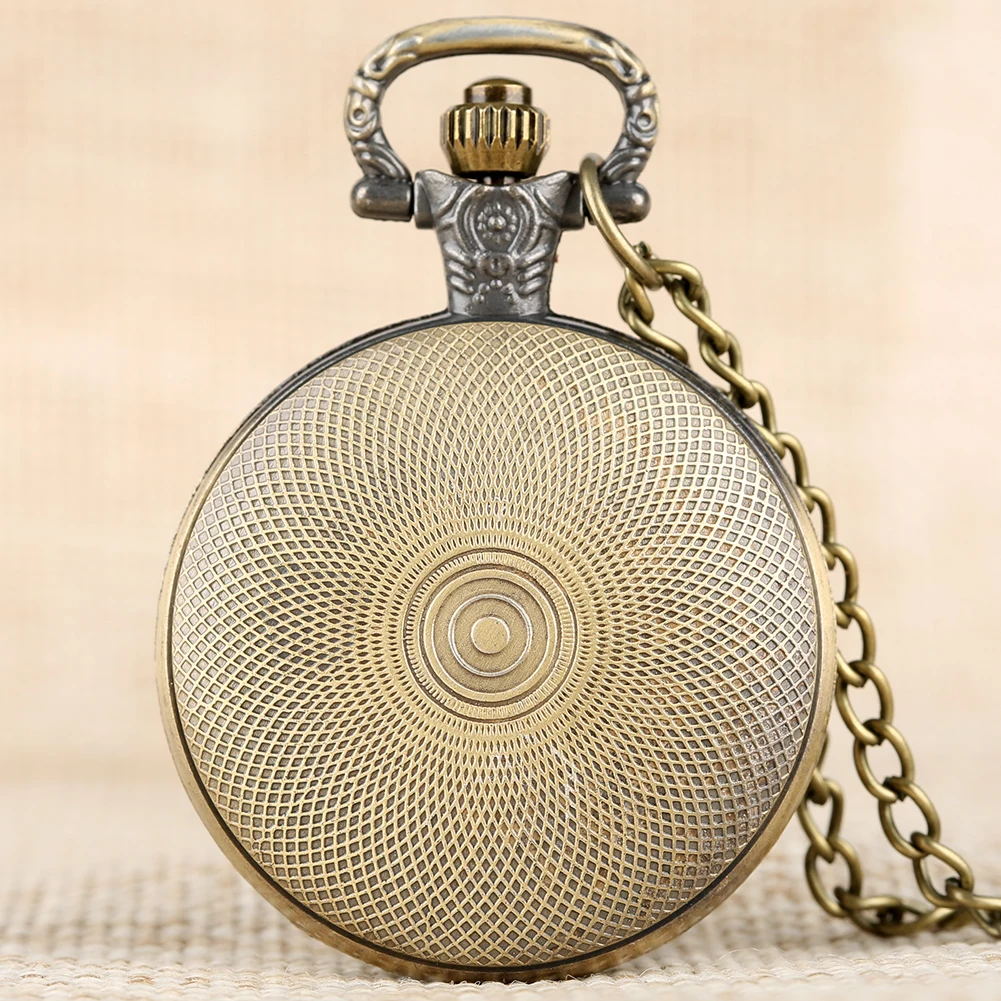 Quartz Mens Necklace Pocket Watch Cartoon Pattern Pocket Watch for Boy Arabic Number Pocket Watches for Teenager