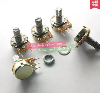 

GOOD 100PCS High Quality WH148 B50K Linear Potentiometer15mm Shaft With Nuts And Washers Hot