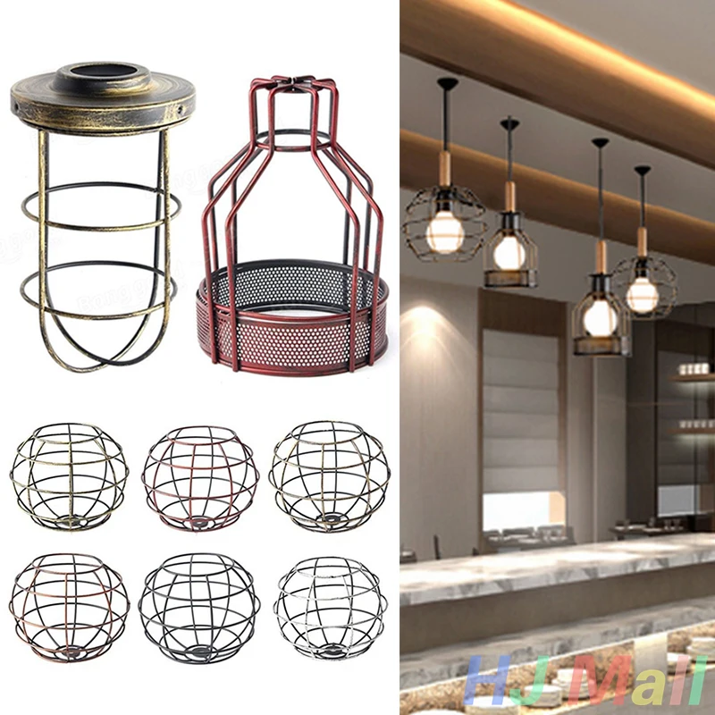 

Mabor Bulb Cage Guard Iron Vintage Ceiling Pendant Lamp Shade Light Lampshade