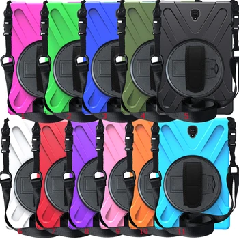 

50pcs/lot Wrist Strap Silicone+PC Shockproof Heavy Duty Hard Case With Stand For Samsung Galaxy Tab S4 10.5 inch T830 T835 2018