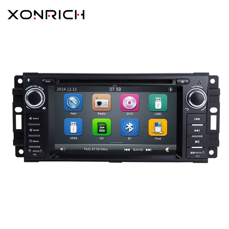 Perfect Xonrich AutoRadio 1 Din Car DVD Player For Chrysler 300c Jeep Grand Cherokee Compass Dodge RAM Wrangle GPS Head Unit Multimedia 0