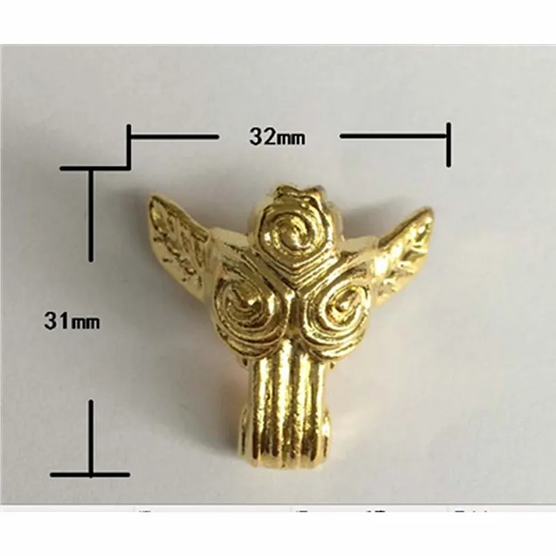 buy Golden metal Rose Foot Furniture Hardware Wooden box corner Ottomans A lloy Decorative Jewelry boxes legs Wholesale