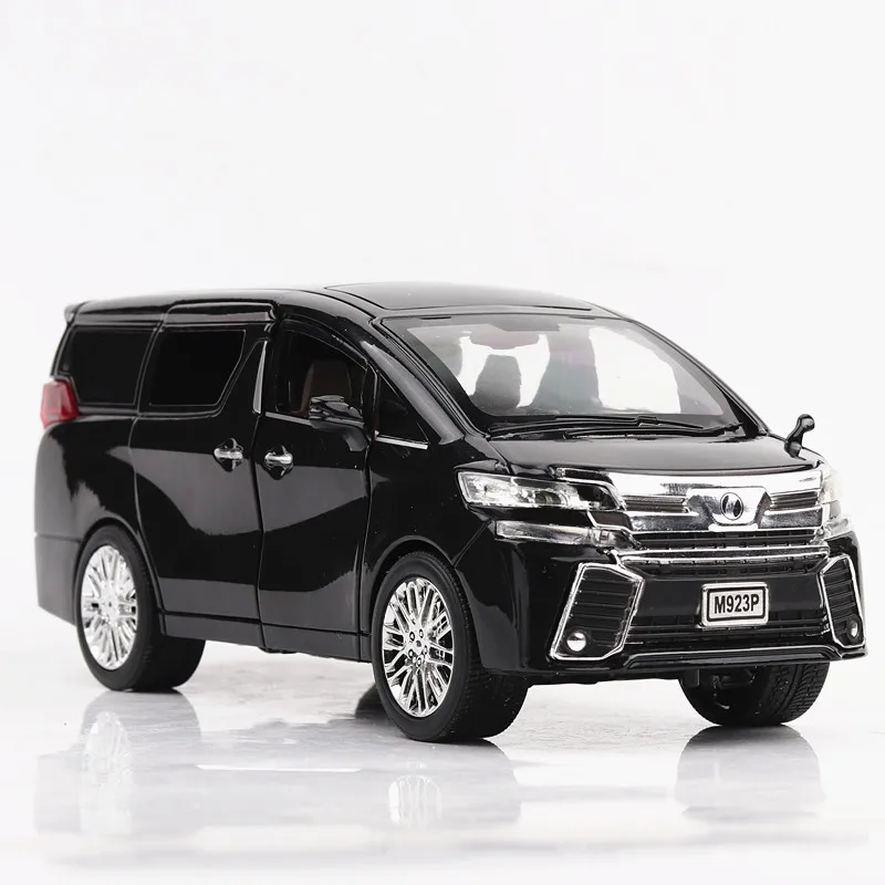 Toyota Elfa бизнес-модель автомобиля из сплава, моделирование 1:24 металлический звук и свет оттяните заднюю дверь Модель, продвинутая игрушка в подарок