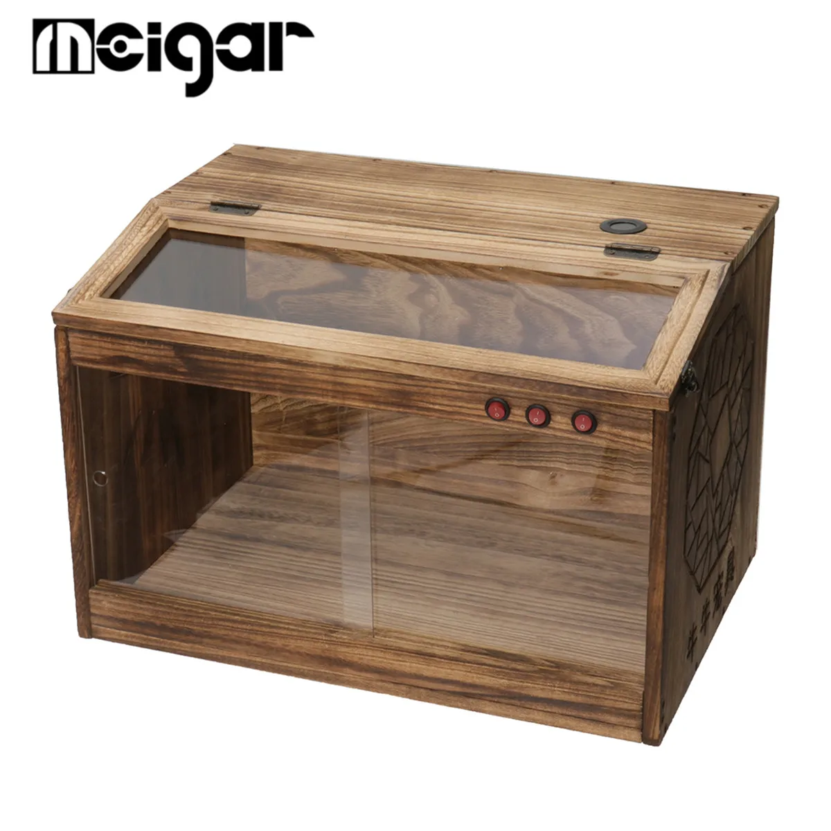 

Large Wooden Reptiles Terrarium Window Enclosure Cage Lizard Snake Tortoise Tank Lock Vent Pet Reptiles Supplies 60X40X40cm