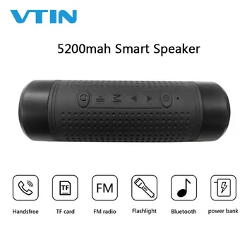 

VTIN Portable Wireless Bluetooth Speaker Outdoor Waterproof Speaker with Flashlight for Hiking Cycling Fishing Support TF AUX FM