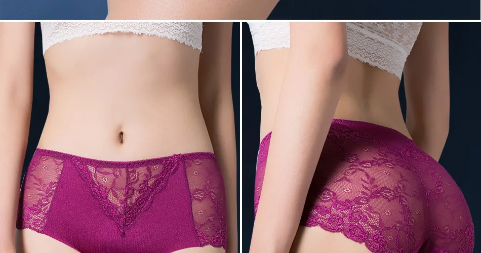 Underwear Women Cotton Panties Sexy Lace Lingerie Hollow Briefs Seamless Bragas Calcinha Intimates Underpants Plus Size Ropa 33