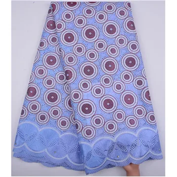 

High Quality Swiss Voile Lace For Party Women Sewing Dress Material With Rhinestones New Embroidered Swiss Voile Lace 1269B