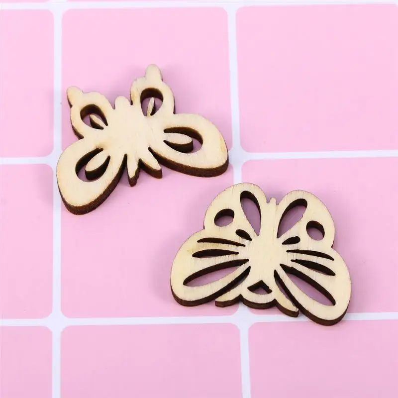 50 шт Смешанные DIY полые деревянные бабочки Diy ремесла украшения для дня рождения деревянный орнамент Свадебный декор A3