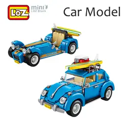 LOZ спортивный автомобиль гоночный автомобиль синяя машина конструктор игрушка модели Beetle и Caterham для детей мальчиков подарок строительные