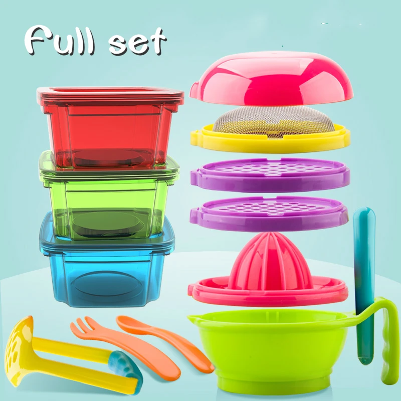 Colorful Treasure To Assist Food Mill Baby Food Grinding Bowl Hand