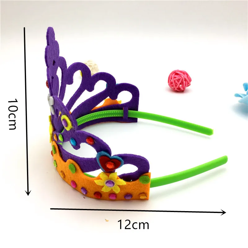 Happyxuan 6 шт. Изготовление DIY войлок ручной работы игрушки для детского дня рождения корона ручной наборы для ремесла аксессуары для шляпы для девочек детский сад