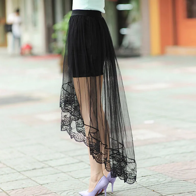 Женская длинная юбка из сетчатой ткани с высокой талией|long tulle skirt|tulle skirtdovetail skirt |