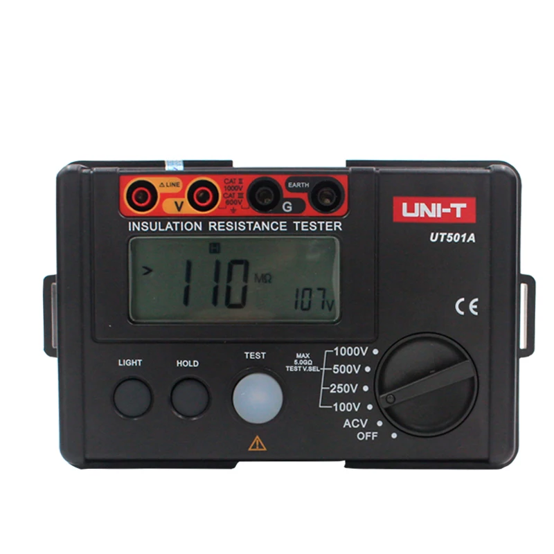 

UNI-T UT501A 100V Insulation Resistance Testers Earth Ground Megohmmeter Voltmeter w/LCD Backlight Digital Earth Testers Megger