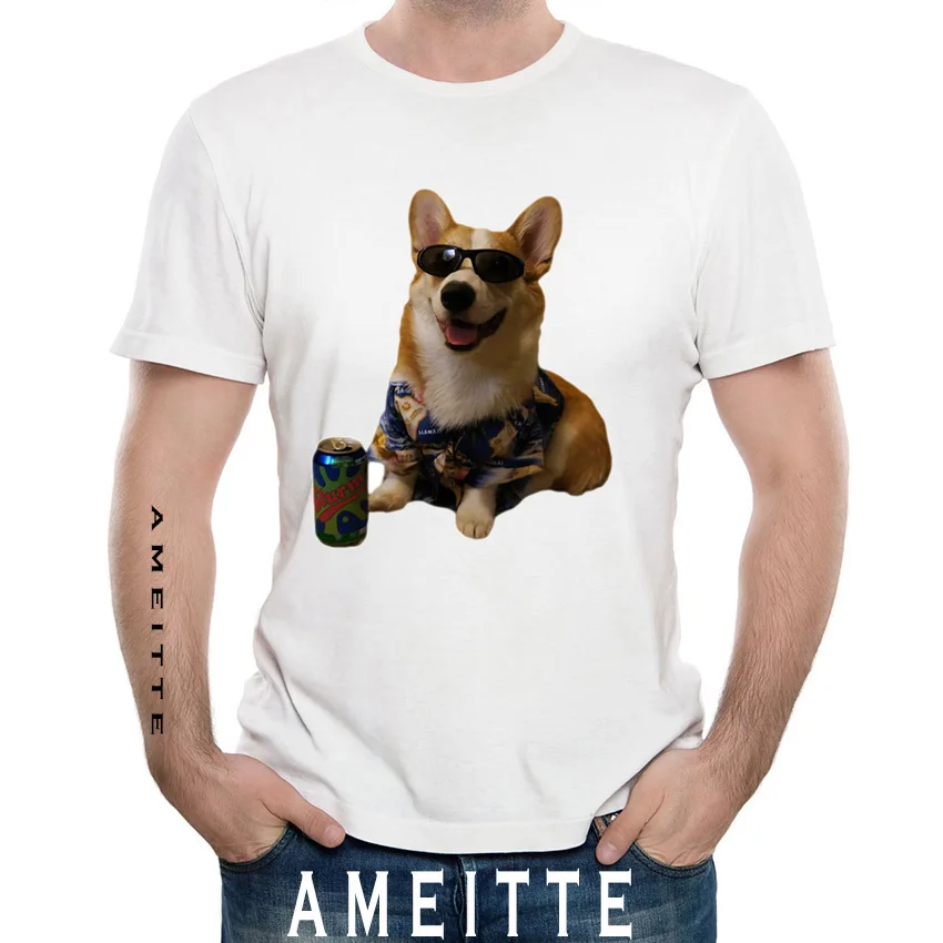 Hipster Cool Dog Print T Shirt 2019 New Summer Fashion Popular