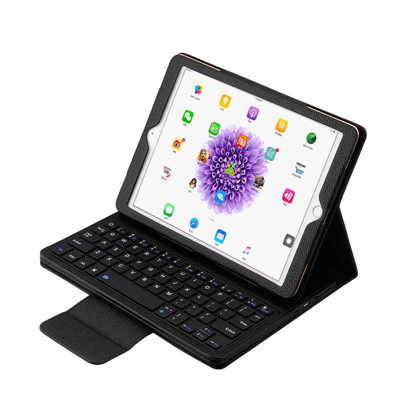Чехол для ipad Pro 12,9 дюйма bluetooth 3,0 пластиковая клавиатура+ чехол из искусственной кожи Смарт авто спящий чехол для ipad Coque - Цвет: black