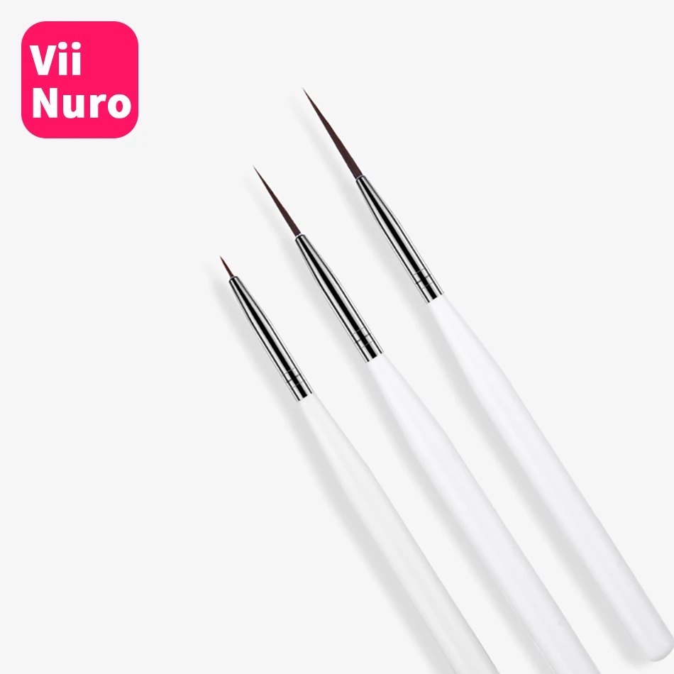 

ViiNuro 3Pcs/lot Brushes For Manicure Gradient Acrylic Painting Brush For Nail Brush UV Gel Flower Drawing Pen Nail Art Tool