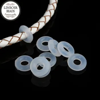 

200Pcs/lot 2*7mm Elastic Rubber Stopper Spacer Beads Silicone Teething Beads Fit European Bracelet DIY Jewelry Materials F2931
