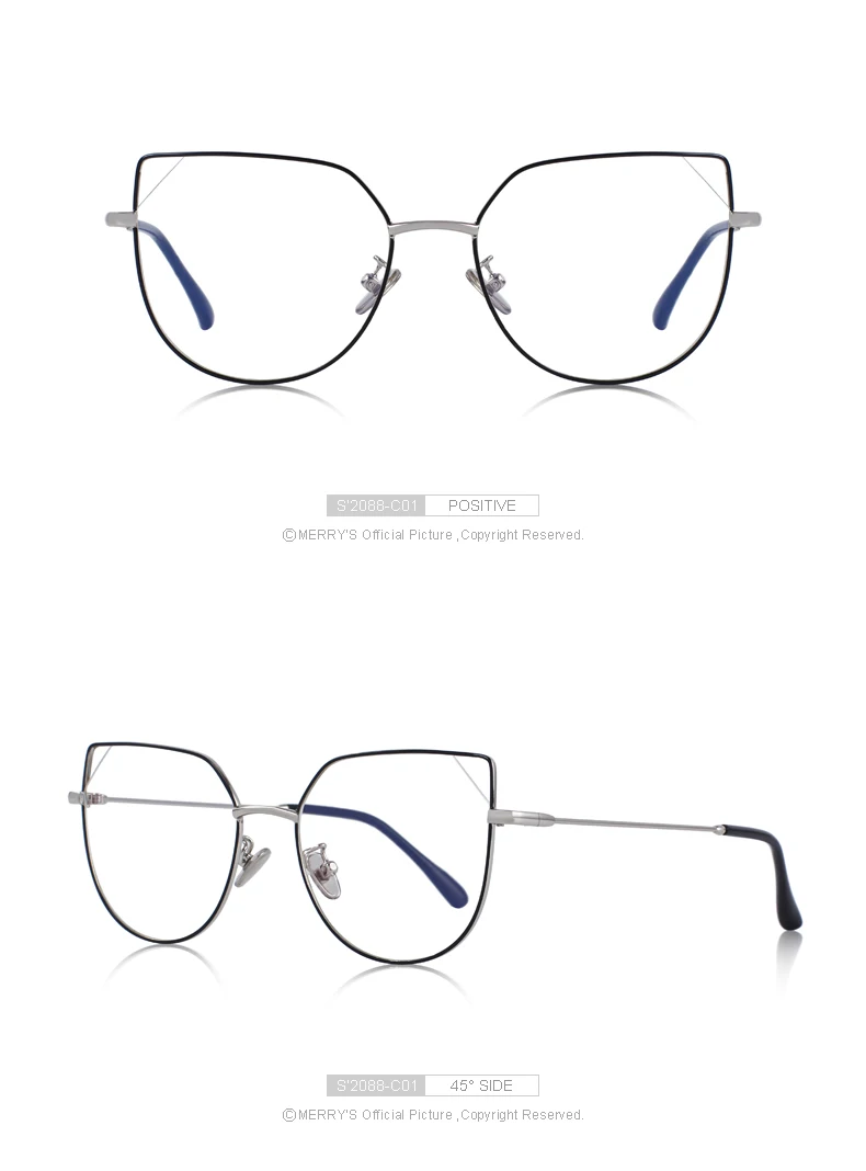 MERRYS дизайн Женская мода оправа для очков в стиле кошачьи глаза ретро синий светильник блокирующая оптическая оправа S2088