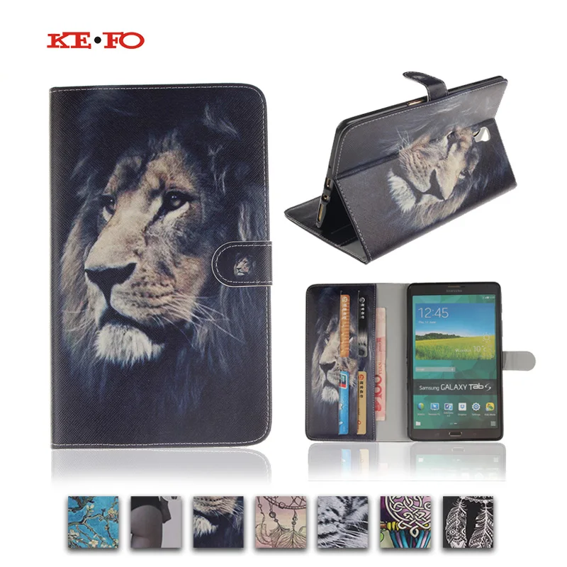

Fashion owl tiger pattern PU Leather Stand Book case for Samsung Galaxy Tab S 8.4" T700 T705 Tablet Cover Y4D33D