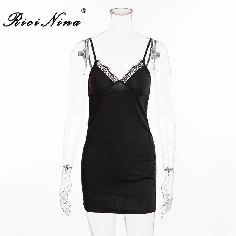 RICININA Fashion Ladies Dresses Women V-neck Backless Spaghetti Strap Bodycon Lace Mini Dress Lades Sexy Party Beach Dresses RICININA Fashion Ladies Dresses Women V-neck Backless Spaghetti Strap Bodycon Lace Mini Dress Lades Sexy Party Beach Dresses