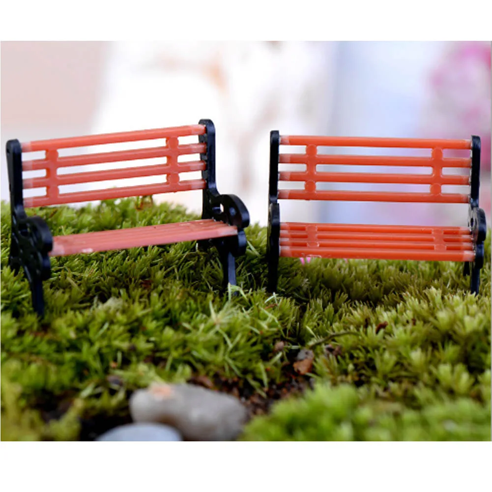 Hot Mini Bench Fairy Doll Chairs Terrarium Moss Decor Figurines Garden